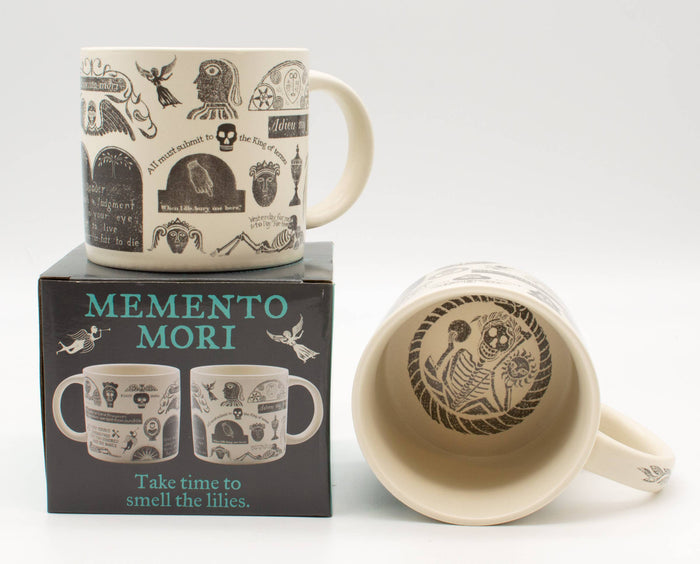 Memento Mori 14 oz. Ceramic Coffee Mug | Wake up and Smell the Lillies