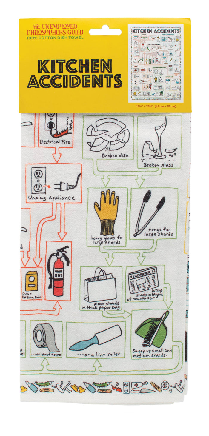 Kitchen Accidents Dish Towel (about 17x25) 100% cotton