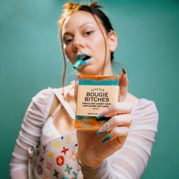 Bougie Bitches Vanilla & Leather Handmade Vegan Soap | Funny Soap