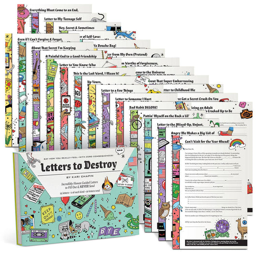 Catharsis - Letters to Destroy Journal (18.5 x 10 inches) 50 letters total