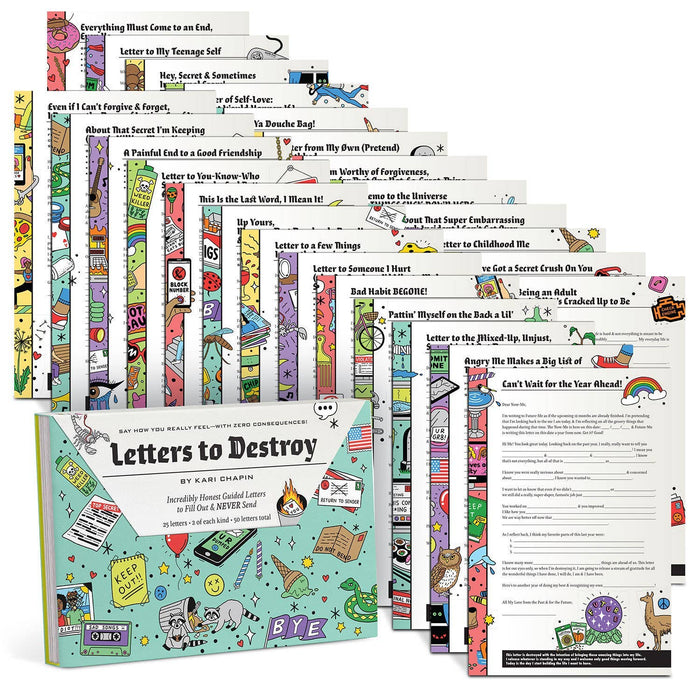 Catharsis - Letters to Destroy Journal (18.5 x 10 inches) 50 letters total