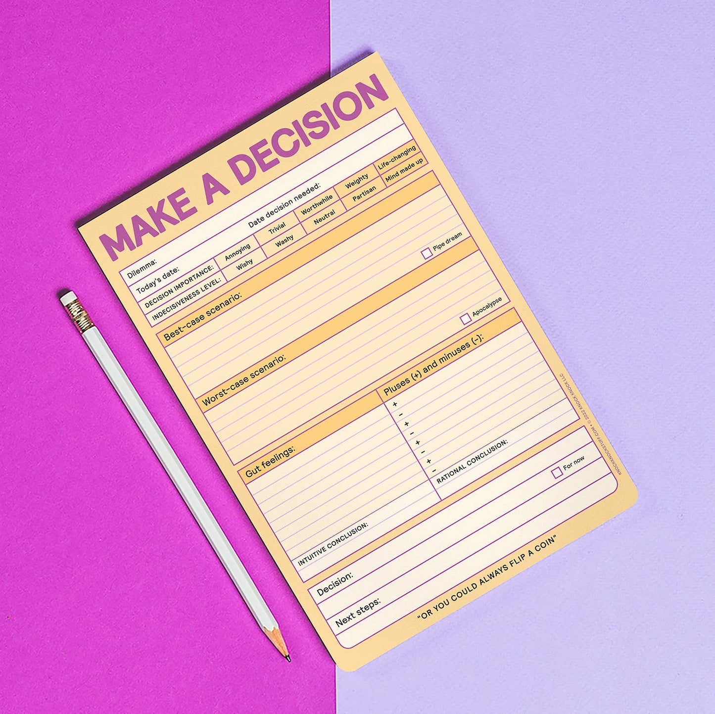 The Overthinker's Funny Make-a-Decision Pad (6 x 9 inches) 60 sheets