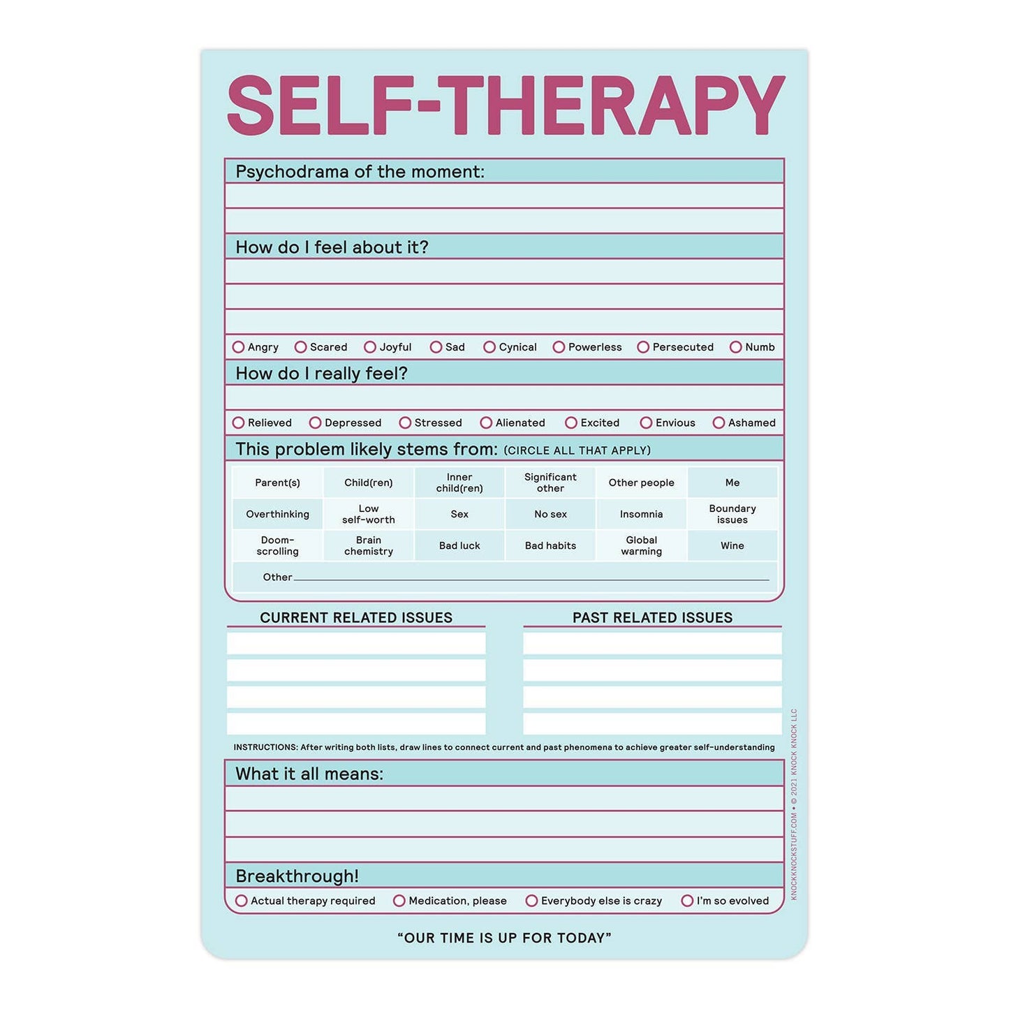 Humorous Self-Therapy Pad (6 x 9 inches) 60 sheets