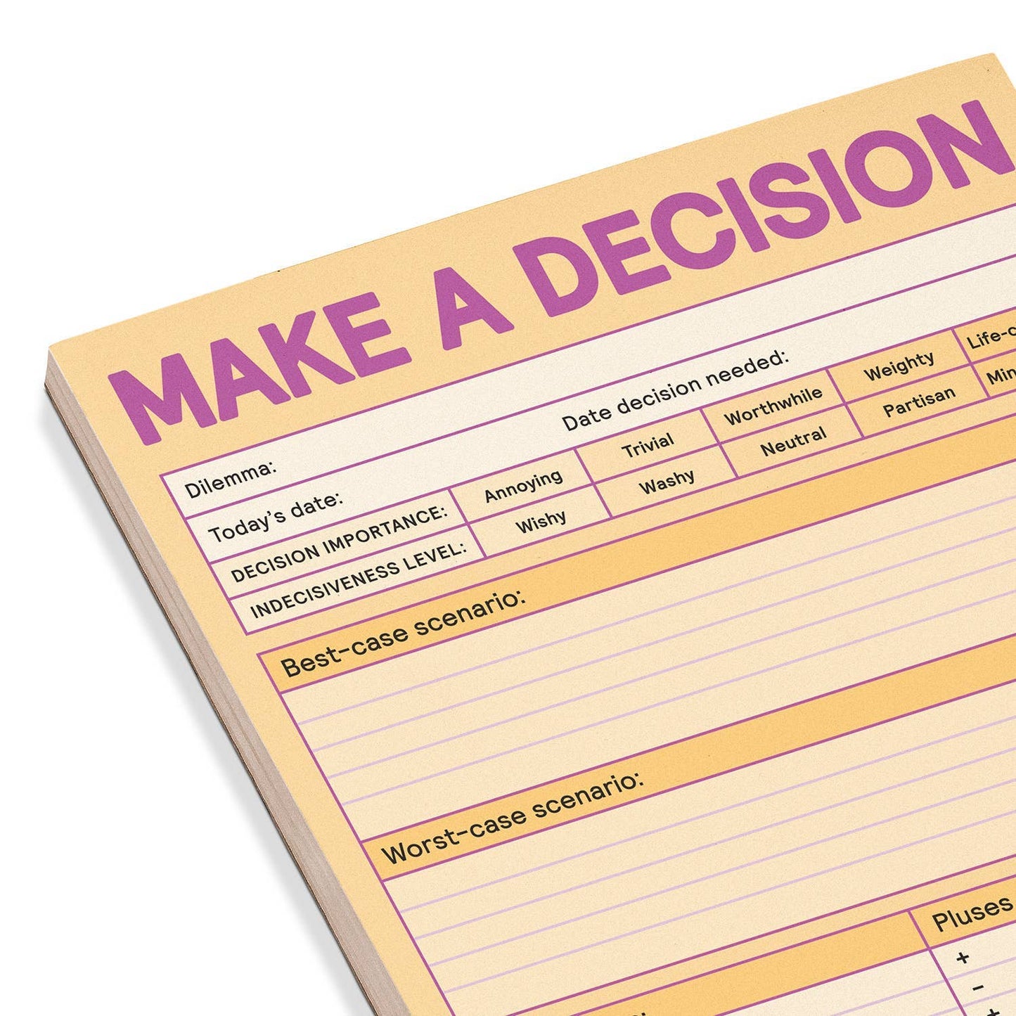 The Overthinker's Funny Make-a-Decision Pad (6 x 9 inches) 60 sheets