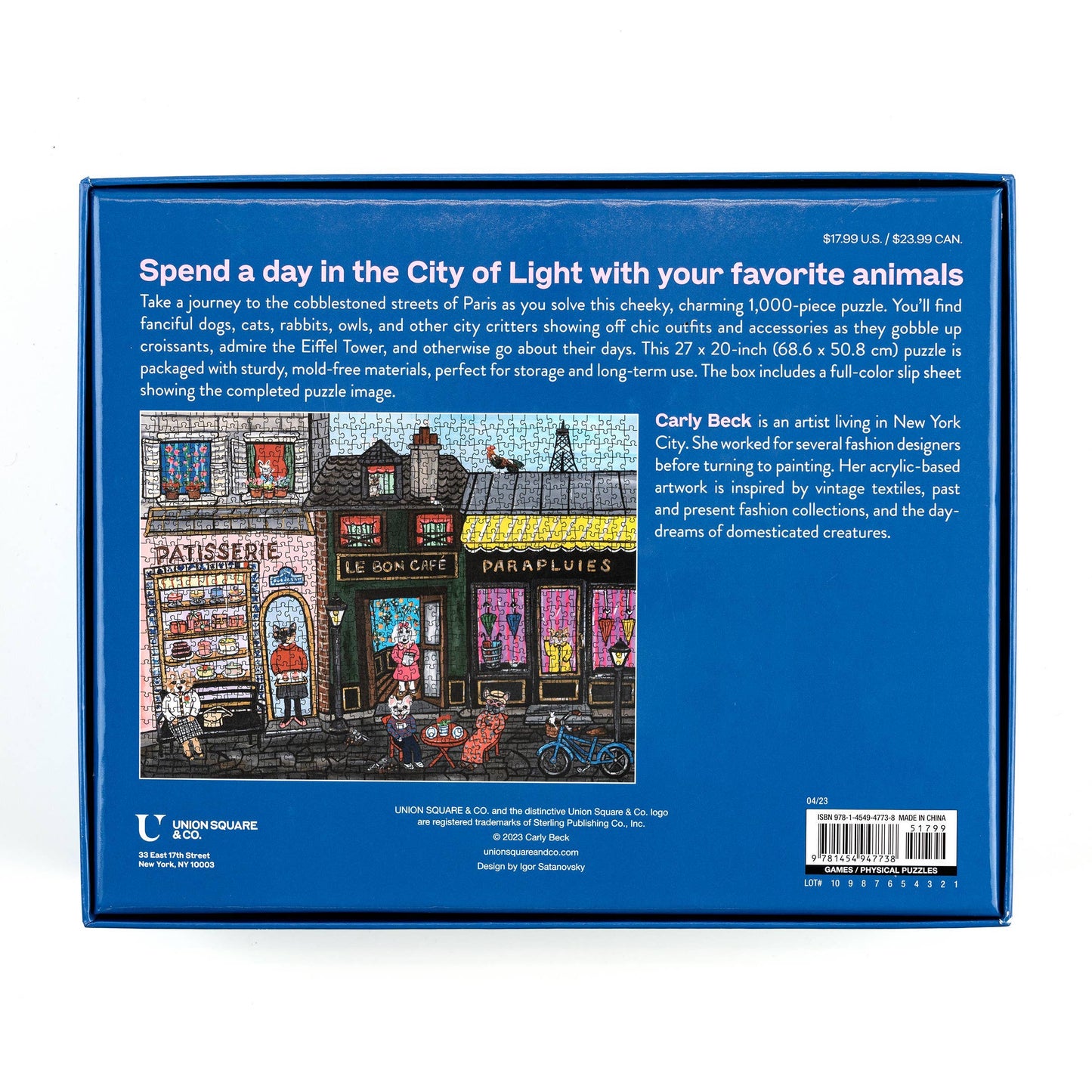 Carly Beck's Pets in Paris 1,000-Piece Jigsaw Puzzle (10 x 8 inches)