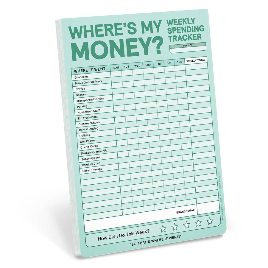 Weekly Money Tracker Pad (6 x 9 inches) 60 sheets