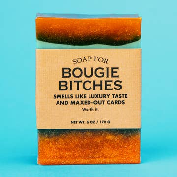 Bougie Bitches Vanilla & Leather Handmade Vegan Soap | Funny Soap