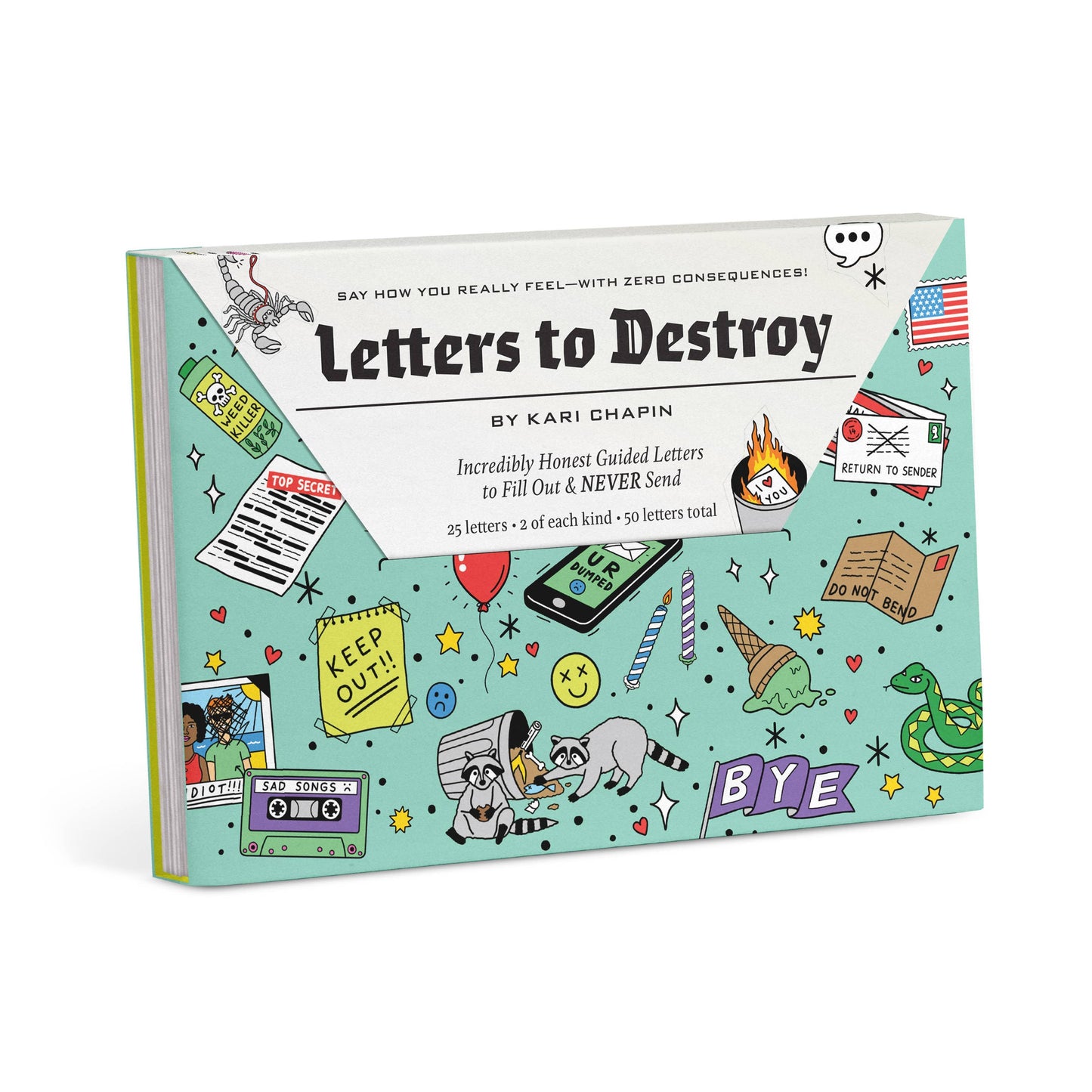 Catharsis - Letters to Destroy Journal (18.5 x 10 inches) 50 letters total