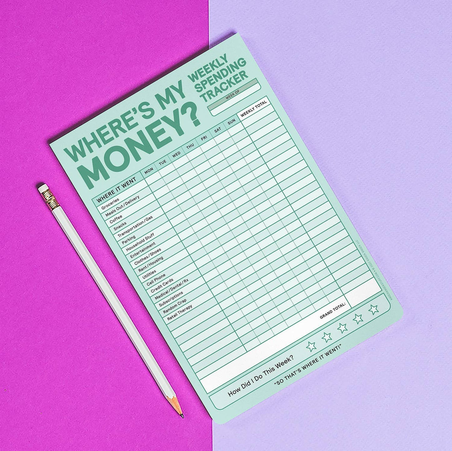 Weekly Money Tracker Pad (6 x 9 inches) 60 sheets