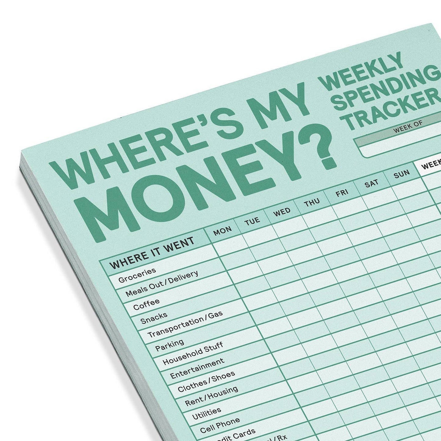 Weekly Money Tracker Pad (6 x 9 inches) 60 sheets
